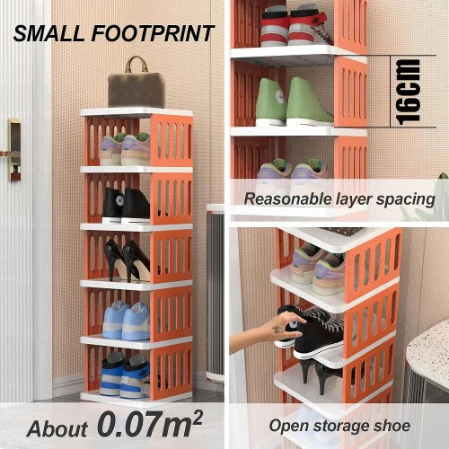 12-Tier Shoe Storage Rack, Compact Narrow Shoe Cabinet Organizer for Home, Bedroom, Entryway, Closet - Image 3