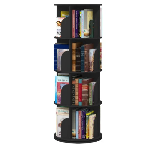 4 Tier 360° Rotating Stackable Shelves Bookshelf Organizer - Image 12