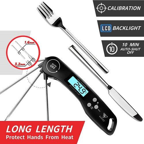 Digital Meat Thermometer, 3s Instant Read Kitchen Thermometer Probe with Reversible Display for BBQ, Beef, Pork, Chicken - Image 8