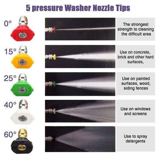 MATCC Adjustable Foam Cannon Sprayer Set with Snow Foam Lance, 5 Spray Nozzles, 3/8" M22 Quick Connectors for Power Pressure Washer - Image 5