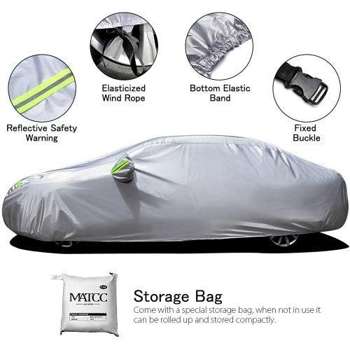 MATCC Car Cover, 440 x 180 x 160cm Waterproof Heavy Duty Car Cover with UV Protection for All Weather, Dust, Scratch Resistant - Image 3