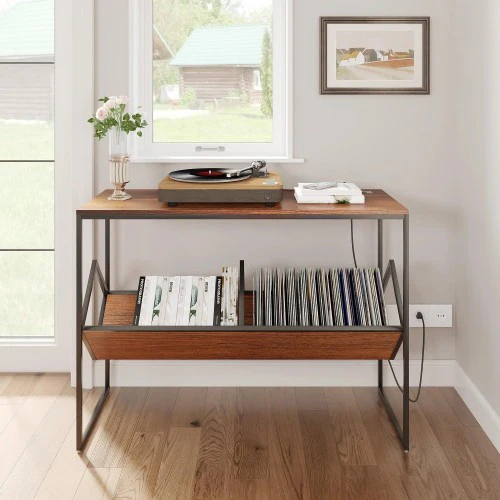 ODIKA Console Table, 109cm Industrial Millwork Wood Entryway Table with Power Outlets and USB Ports for Home, Entryway, Living Room, Office - Image 5